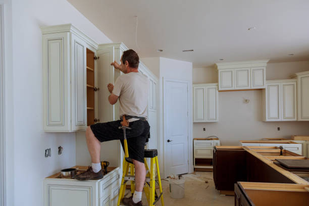 Kitchen island installation in East Greenville by JMT Kitchen Cabinet